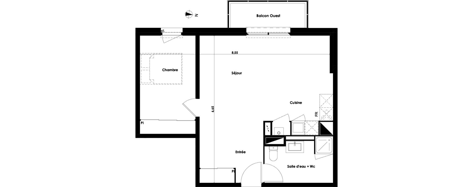 Appartement T2 de 49,11 m2 &agrave; Floirac Gambetta