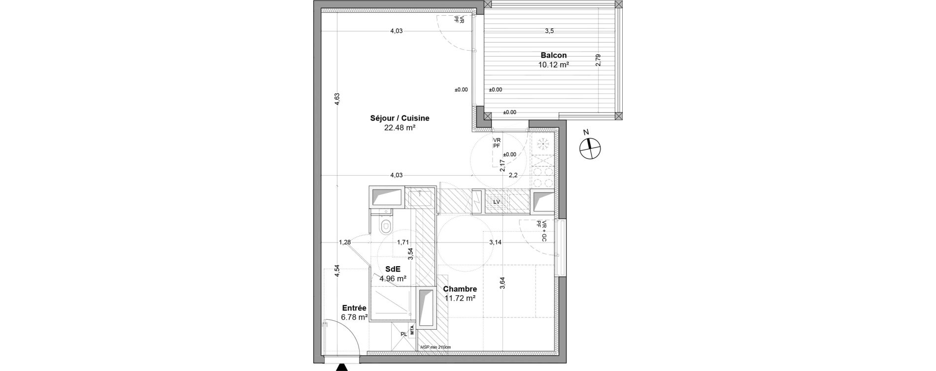 Appartement T2 de 45,95 m2 &agrave; Floirac La souys