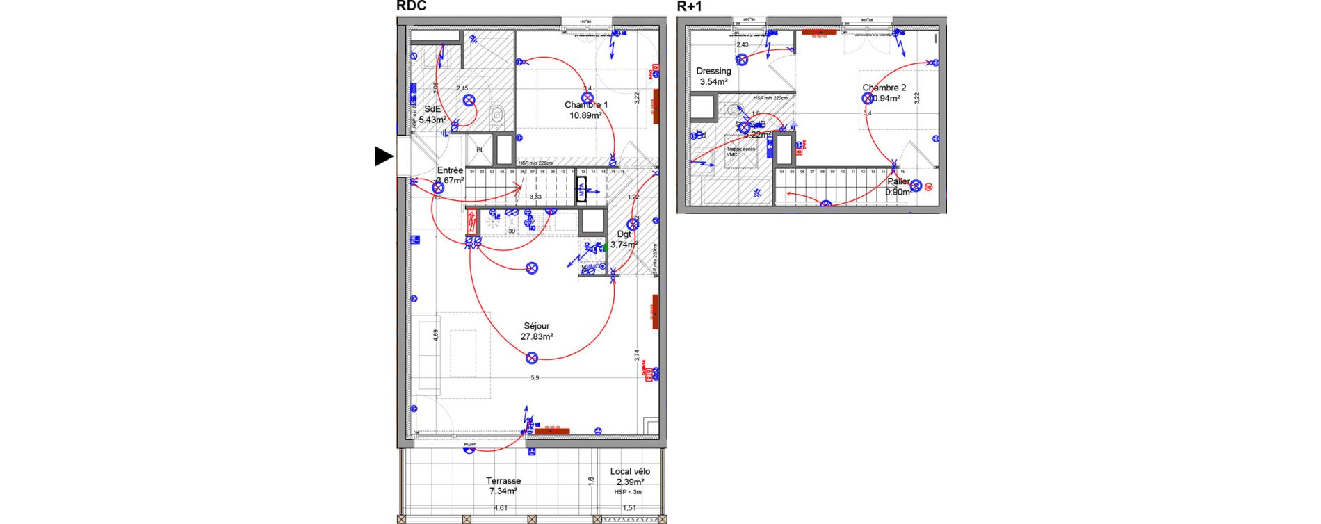 Duplex T3 de 72,16 m2 &agrave; Floirac La souys