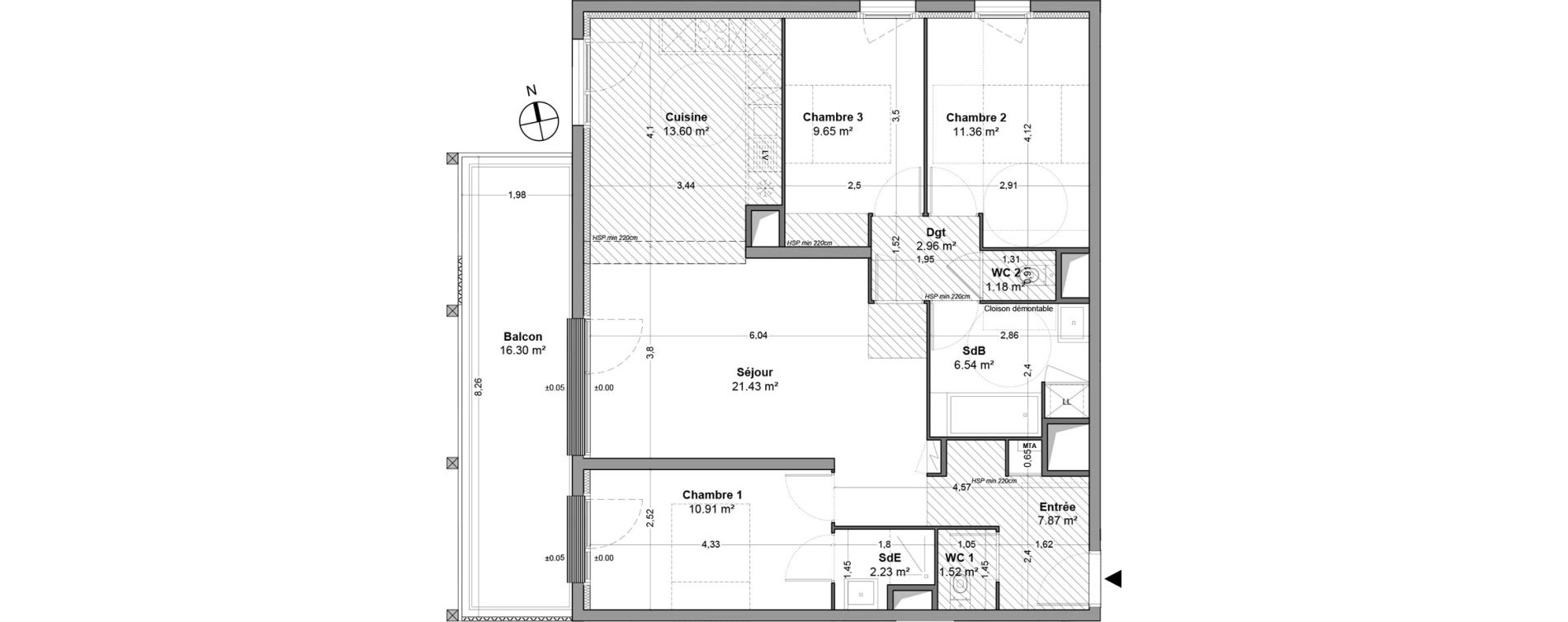 Appartement T4 de 89,25 m2 &agrave; Floirac La souys