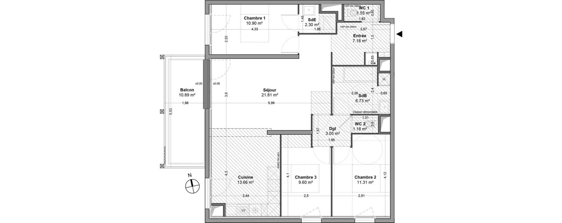 Appartement T4 de 89,27 m2 &agrave; Floirac La souys