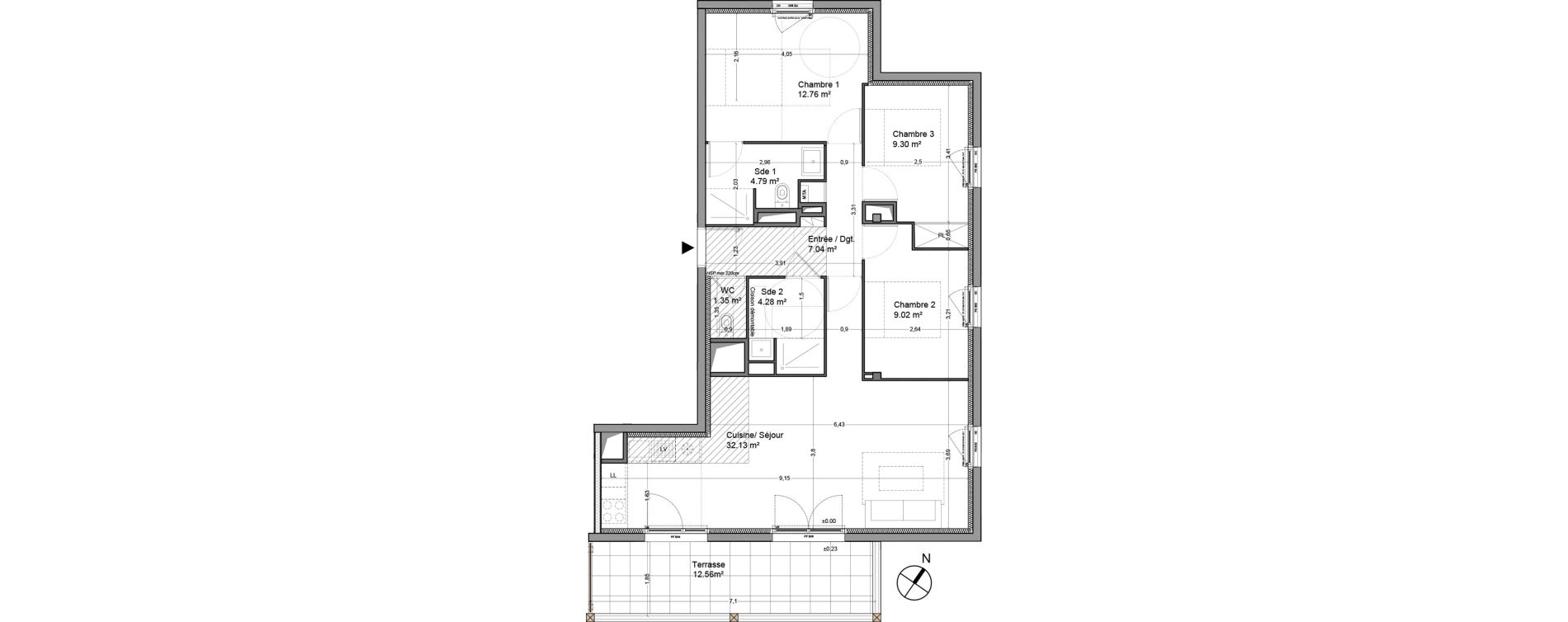 Appartement T4 de 80,67 m2 &agrave; Floirac La souys
