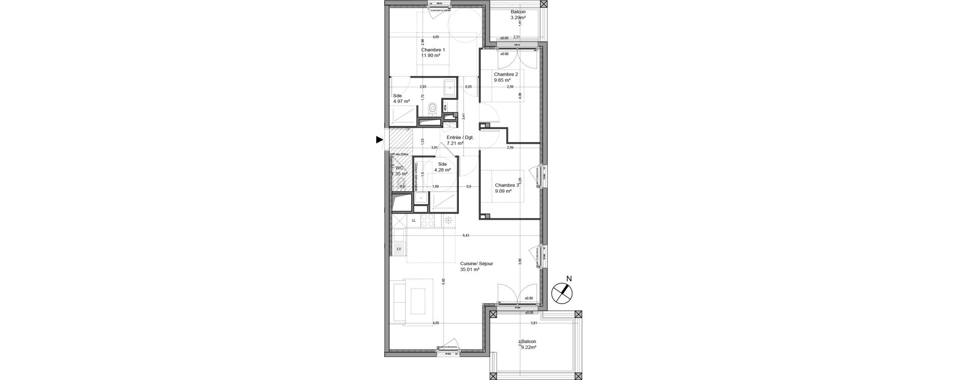 Appartement T4 de 83,46 m2 &agrave; Floirac La souys