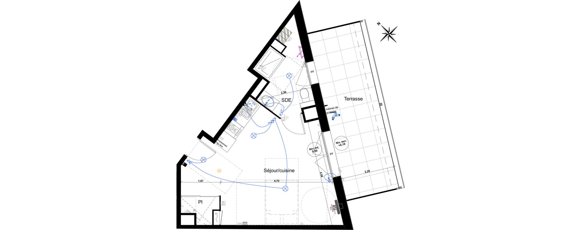 Appartement T1 de 32,38 m2 &agrave; Floirac Lib&eacute;ration