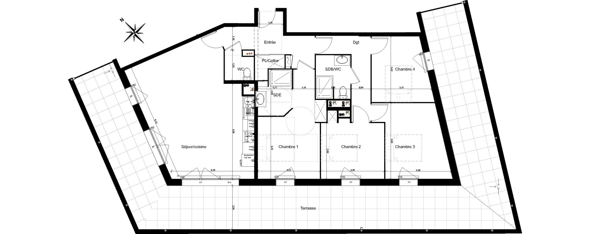 Appartement T5 de 106,83 m2 &agrave; Floirac Lib&eacute;ration