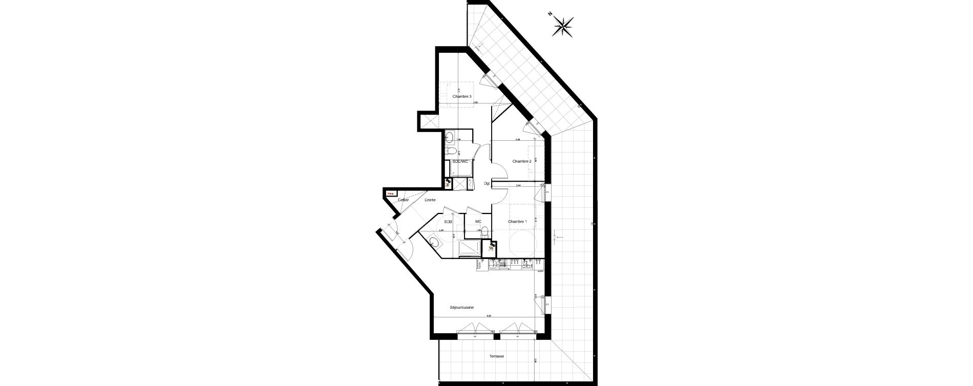 Appartement T4 de 85,42 m2 &agrave; Floirac Lib&eacute;ration