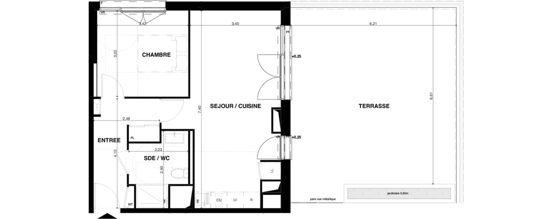 Appartement T2 de 47,52 m2 &agrave; Floirac La souys