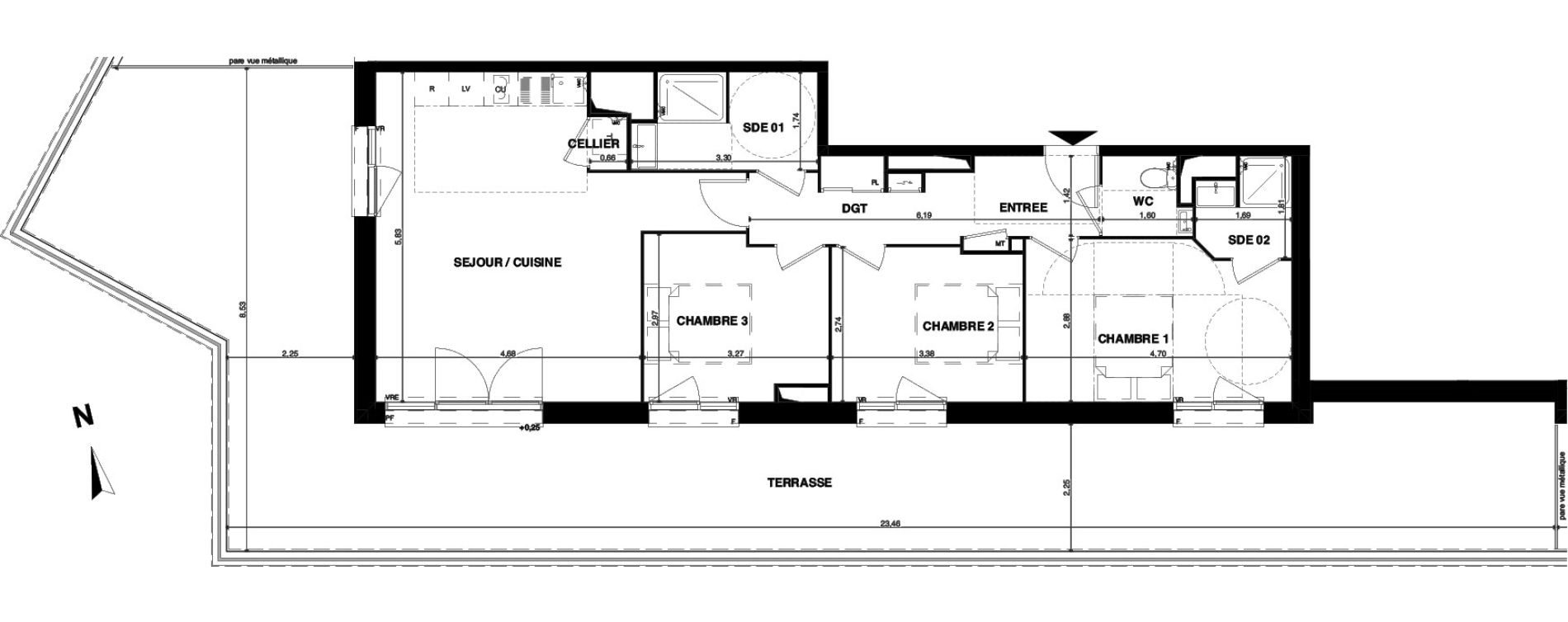 Appartement T4 de 77,28 m2 &agrave; Floirac La souys