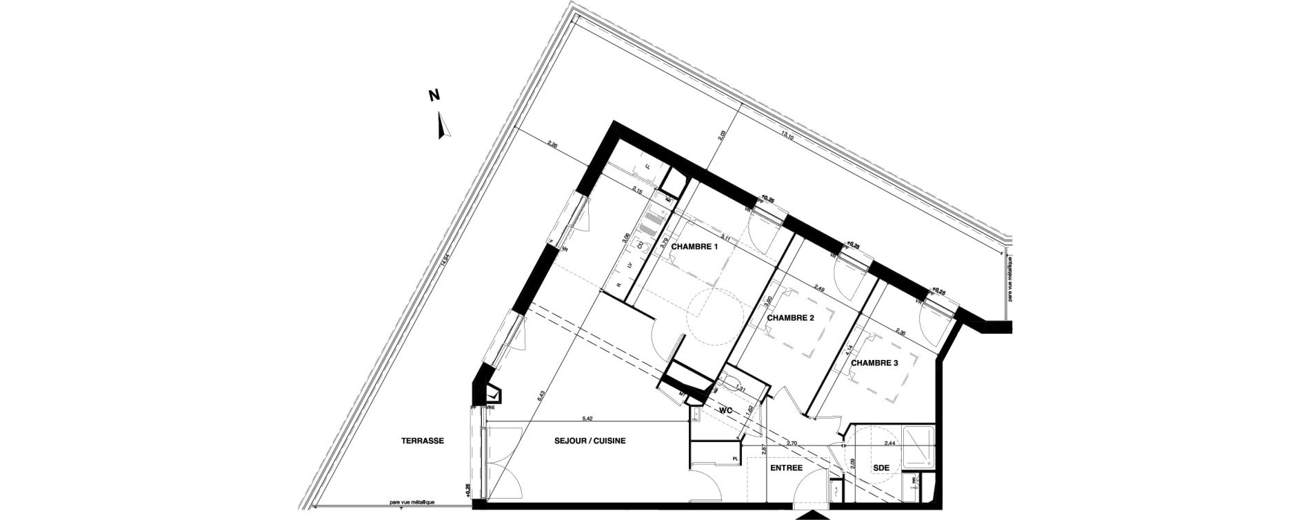 Appartement T4 de 82,44 m2 &agrave; Floirac La souys
