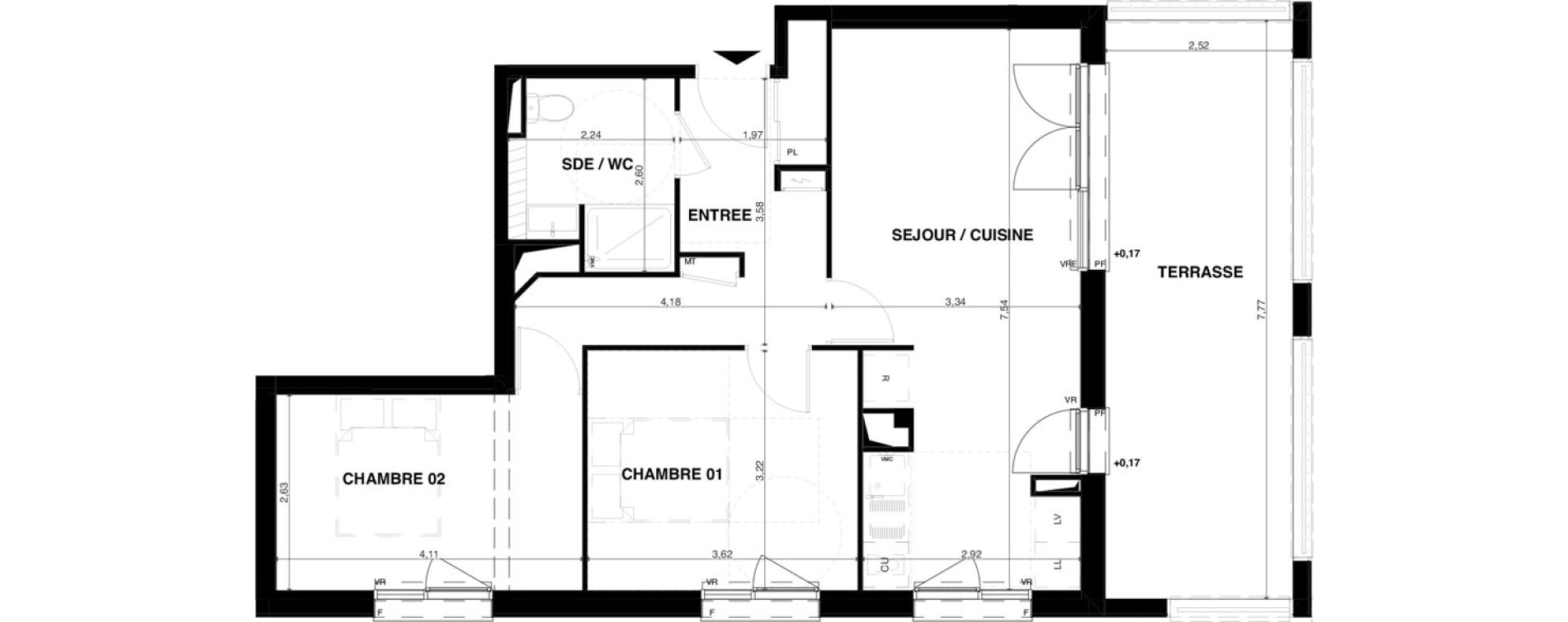 Appartement T3 de 60,13 m2 &agrave; Floirac La souys