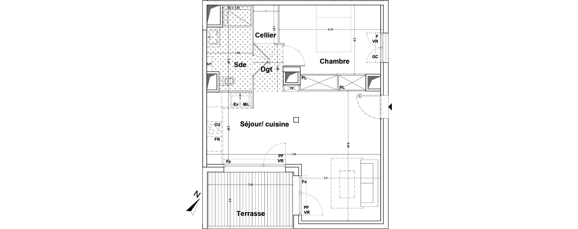 Appartement T2 de 50,14 m2 &agrave; Floirac La souys