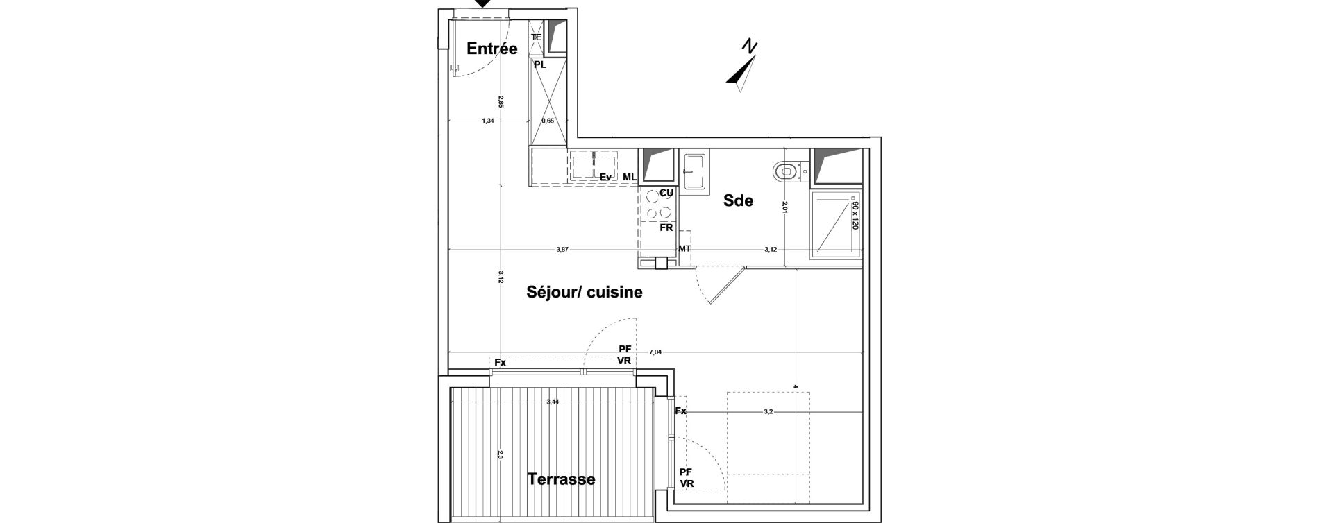 Appartement T1 de 36,31 m2 &agrave; Floirac La souys