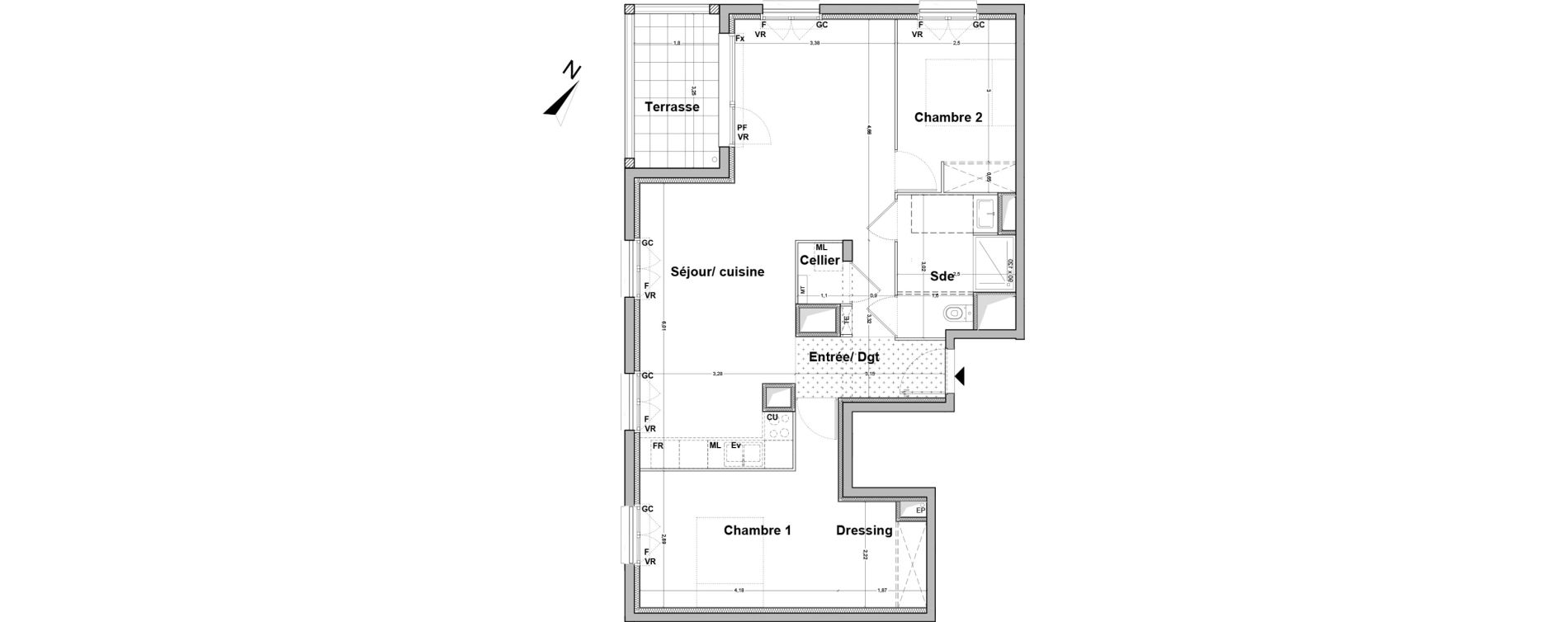 Appartement T3 de 73,15 m2 &agrave; Floirac La souys