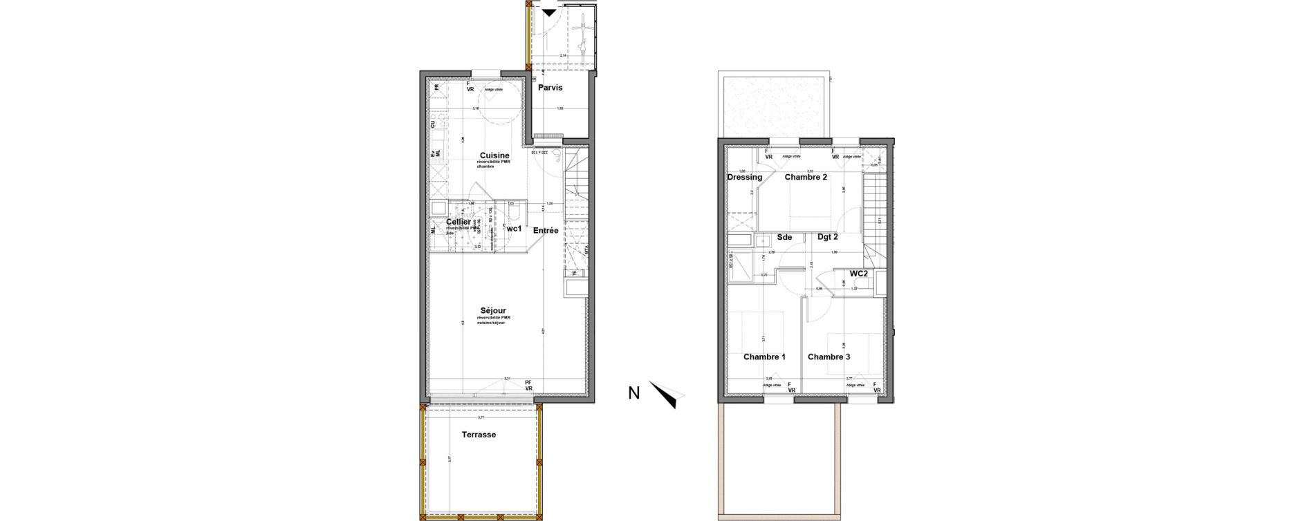 Duplex T4 de 88,19 m2 &agrave; Floirac La souys