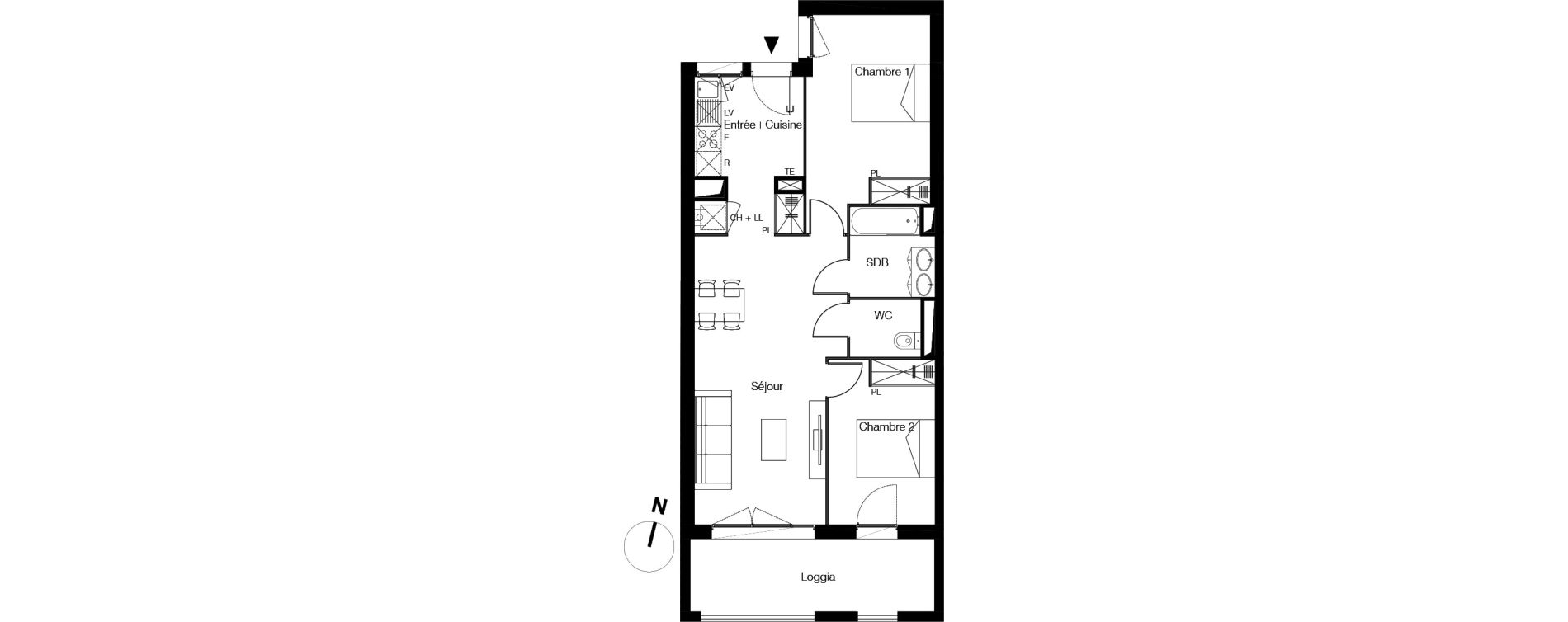 Appartement T3 de 64,51 m2 &agrave; Floirac Gravette