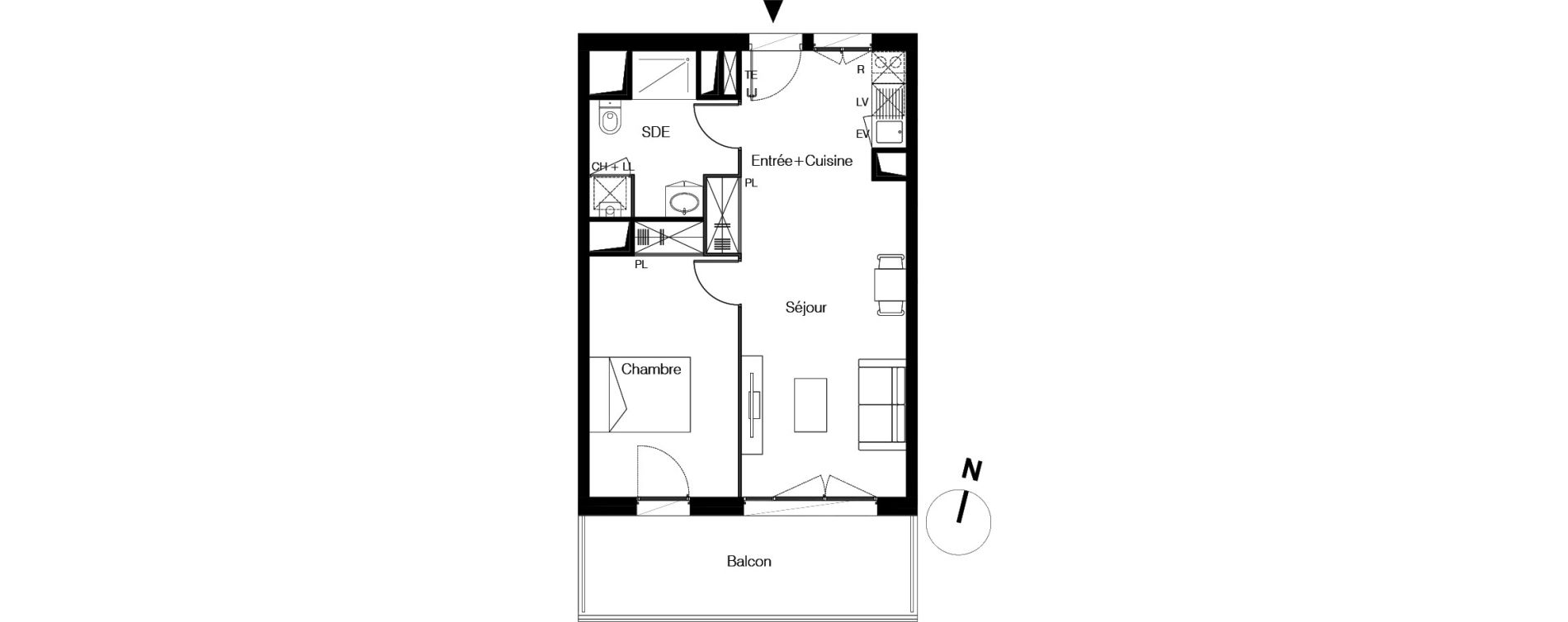 Appartement T2 de 46,63 m2 &agrave; Floirac Gravette