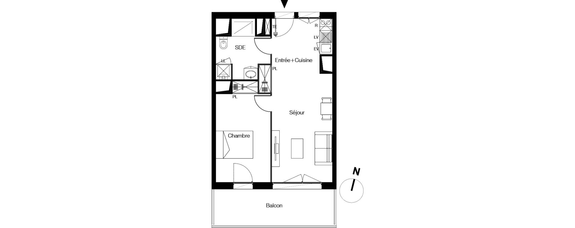 Appartement T2 de 46,39 m2 &agrave; Floirac Gravette