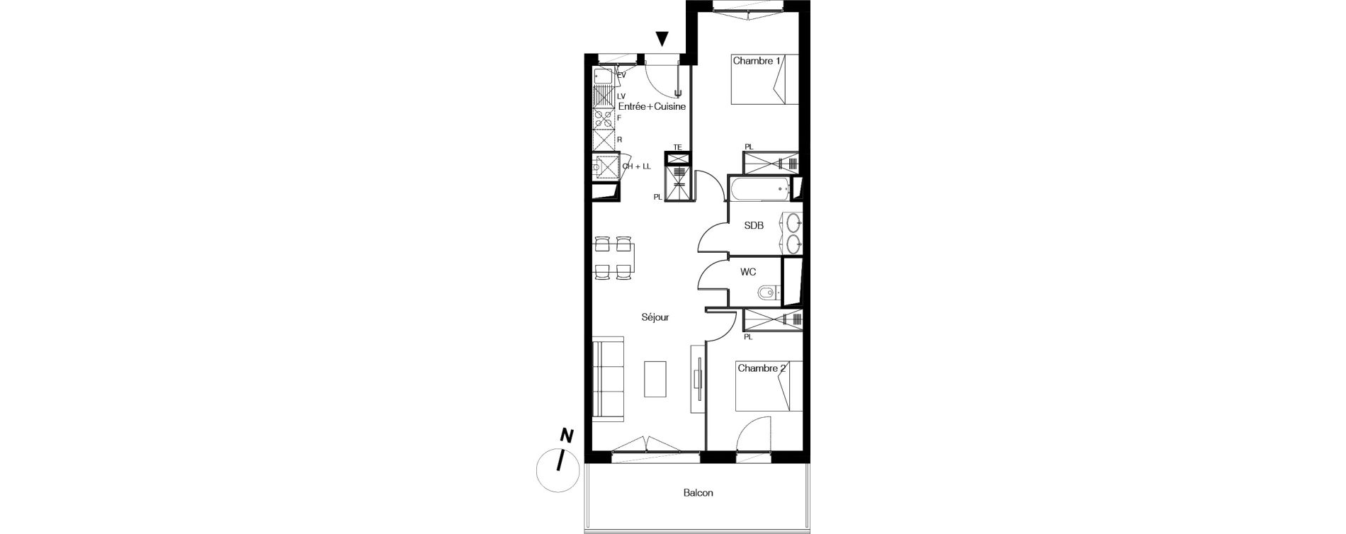 Appartement T3 de 65,44 m2 &agrave; Floirac Gravette