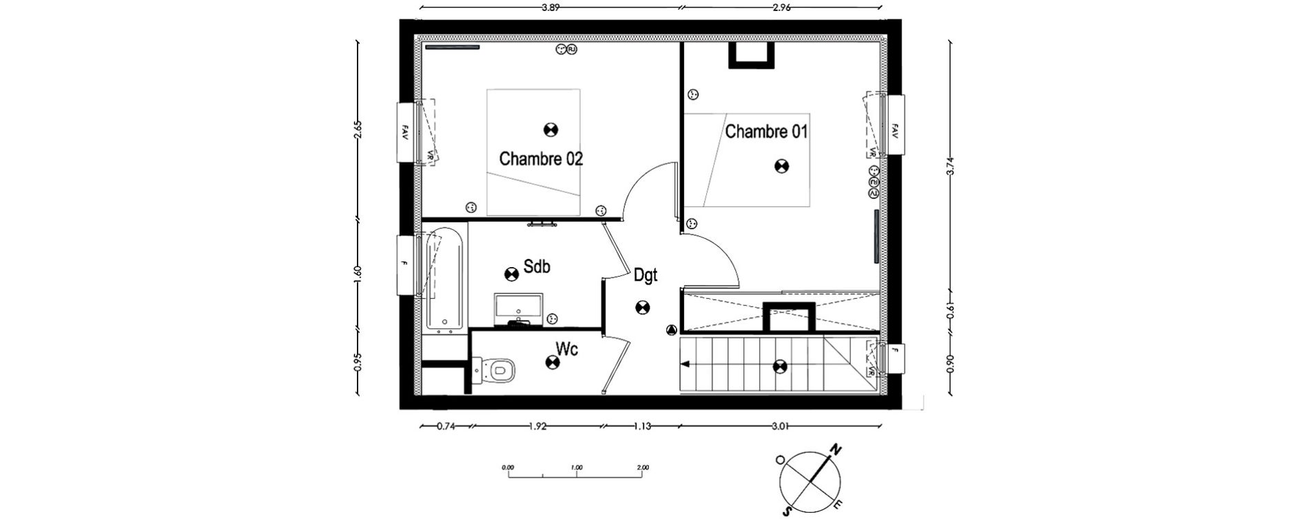 Maison T3 de 64,99 m2 &agrave; Gradignan Centre