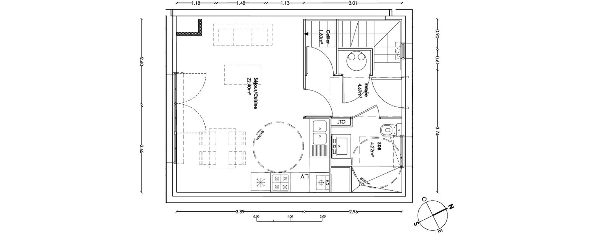 Maison T3 de 64,90 m2 &agrave; Gradignan Centre