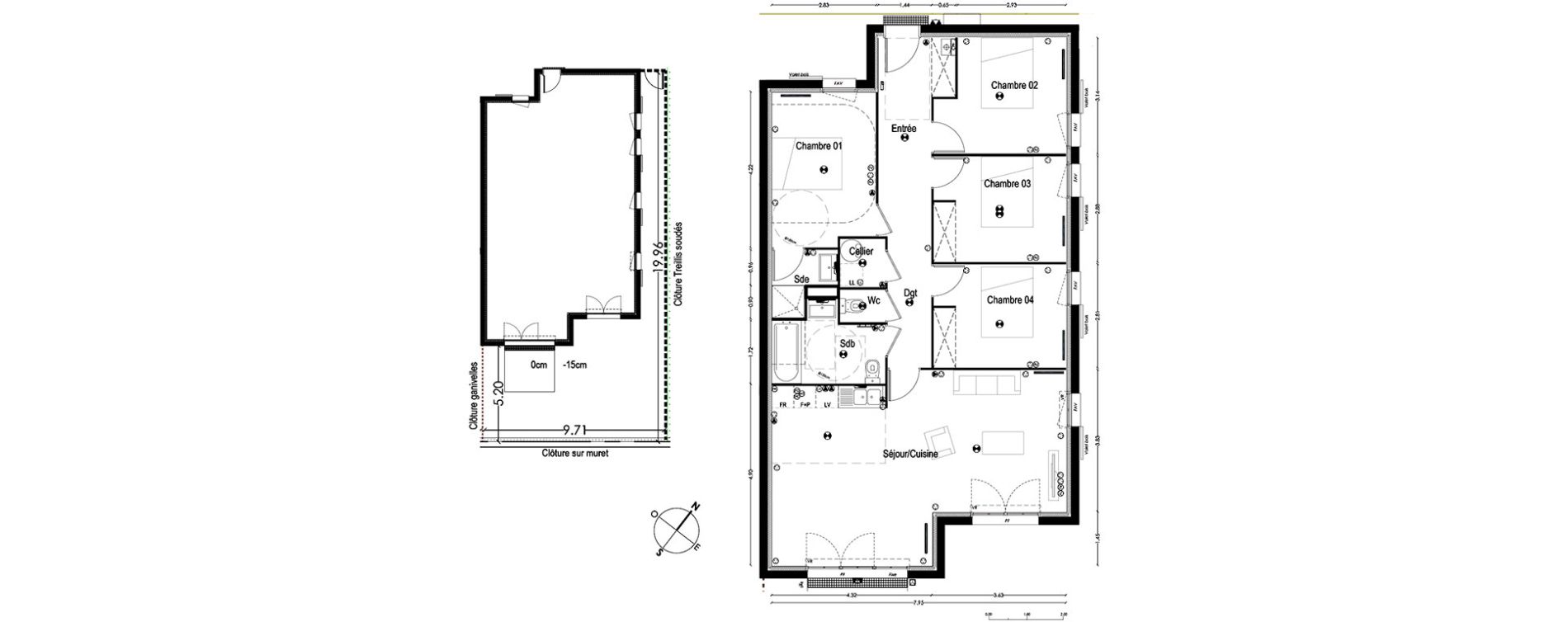 Maison T5 de 101,36 m2 &agrave; Gradignan Centre