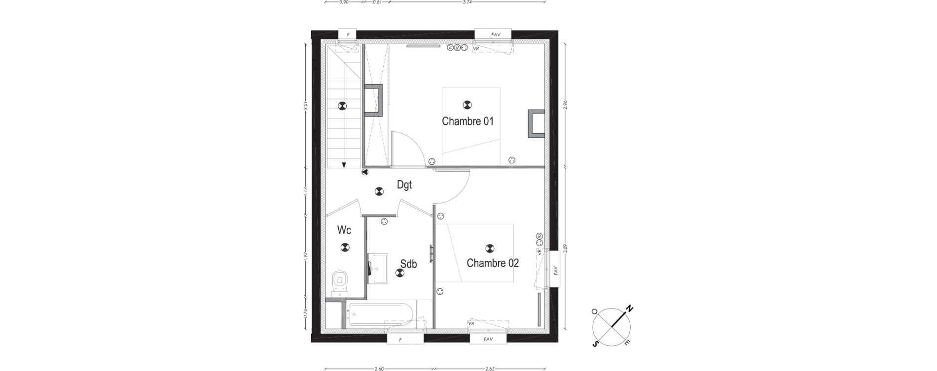 Maison T3 de 64,97 m2 &agrave; Gradignan Centre