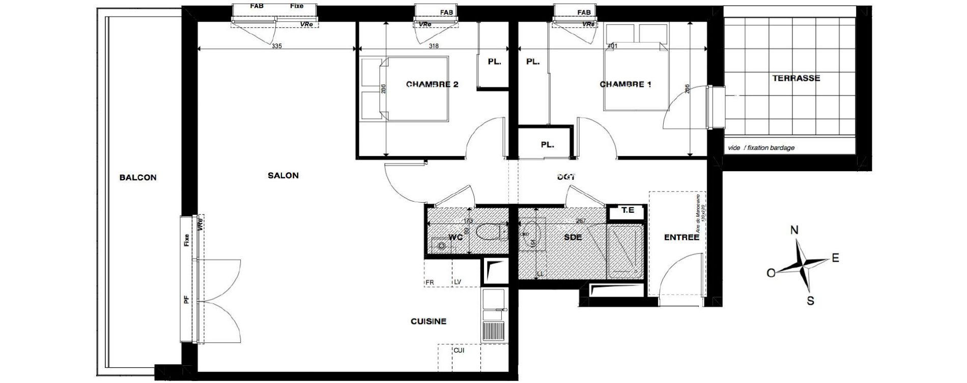 Appartement T3 de 69,83 m2 &agrave; Gradignan Centre