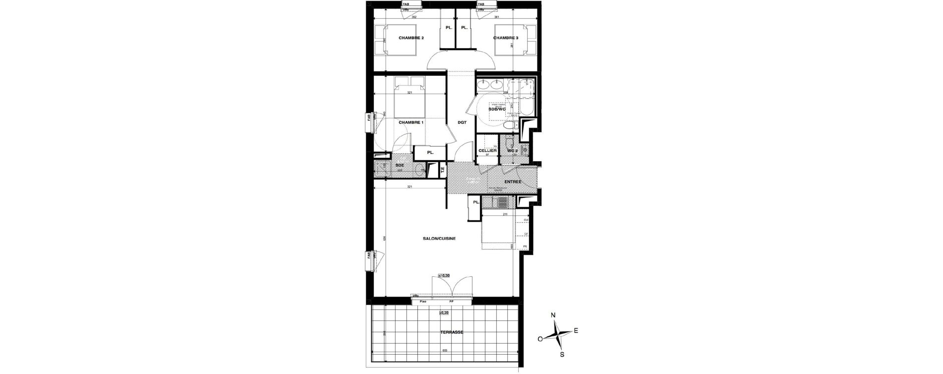 Appartement T4 de 84,71 m2 &agrave; Gradignan Centre