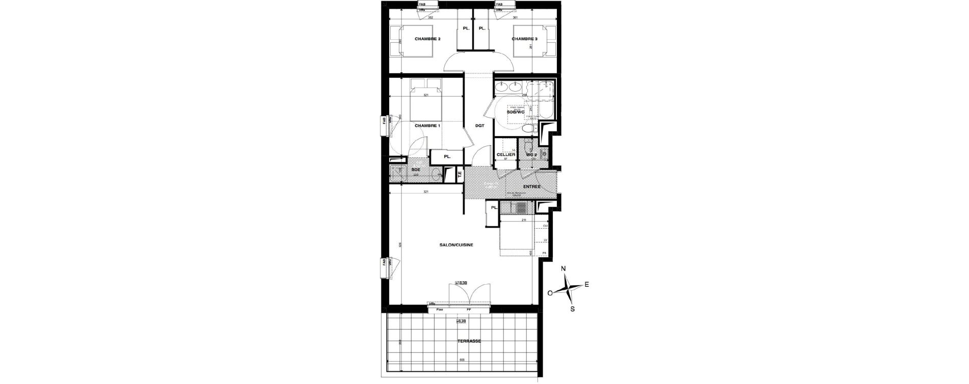 Appartement T4 de 84,71 m2 &agrave; Gradignan Centre
