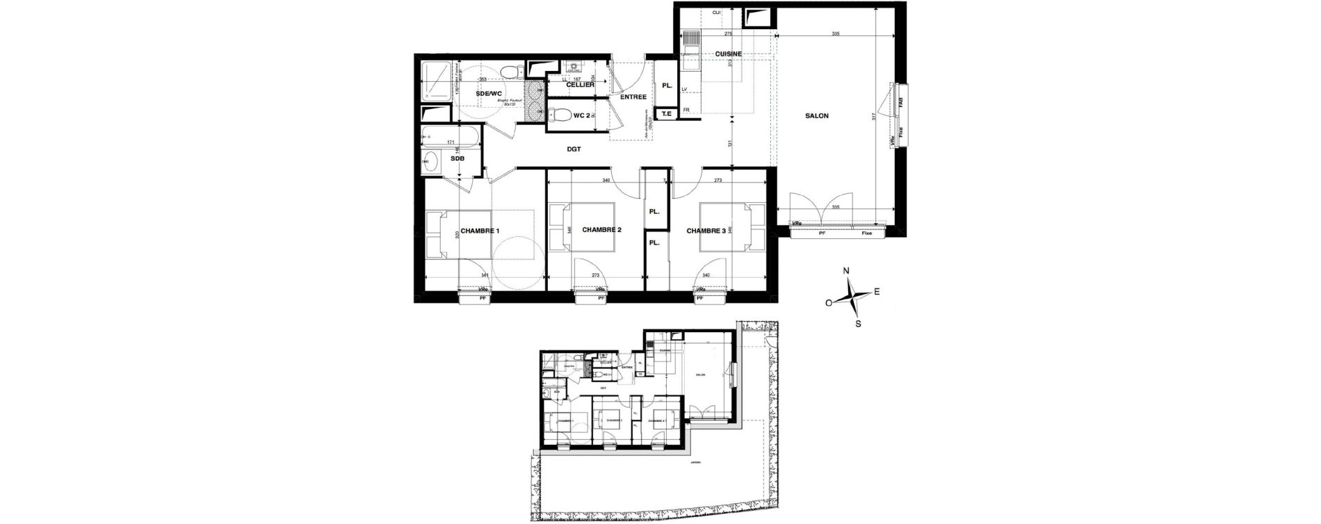 Appartement T4 de 85,43 m2 &agrave; Gradignan Centre