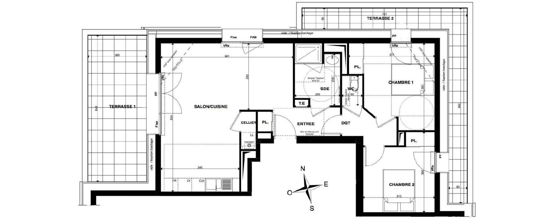 Appartement T3 de 65,78 m2 &agrave; Gradignan Centre