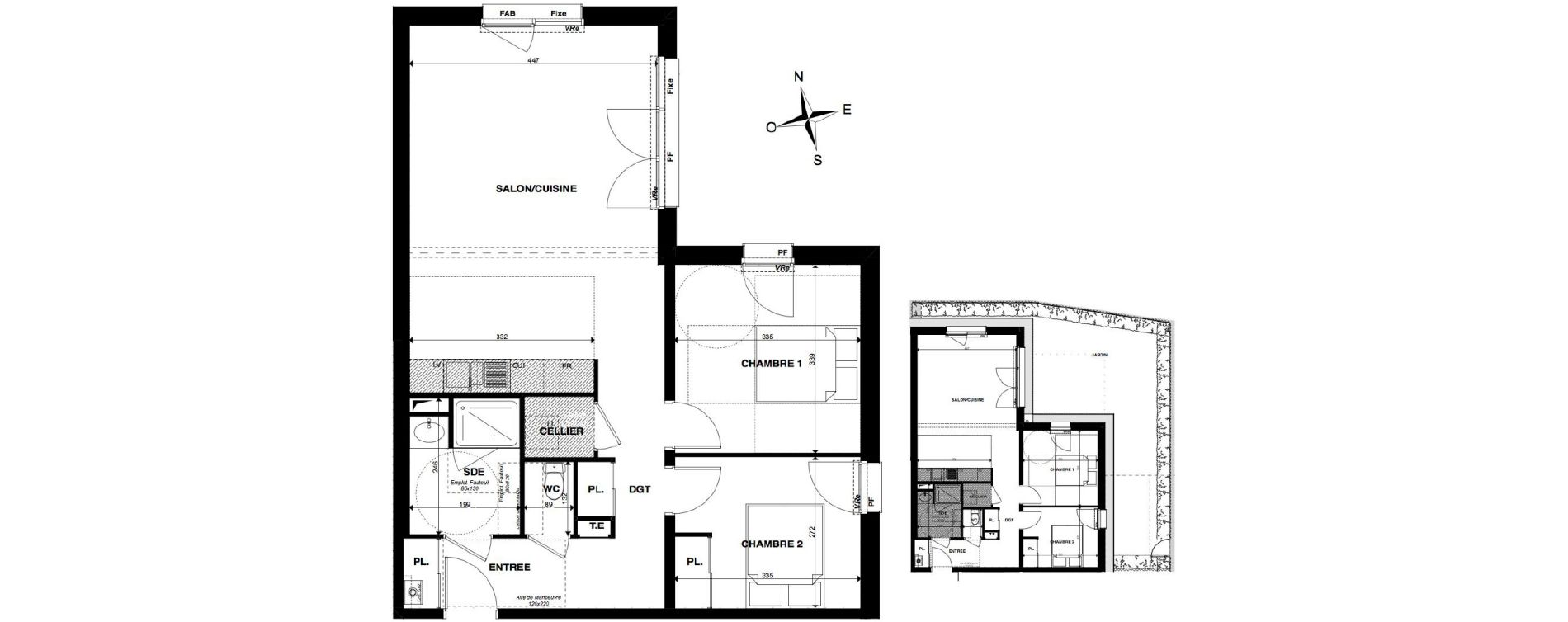 Appartement T3 de 66,89 m2 &agrave; Gradignan Centre