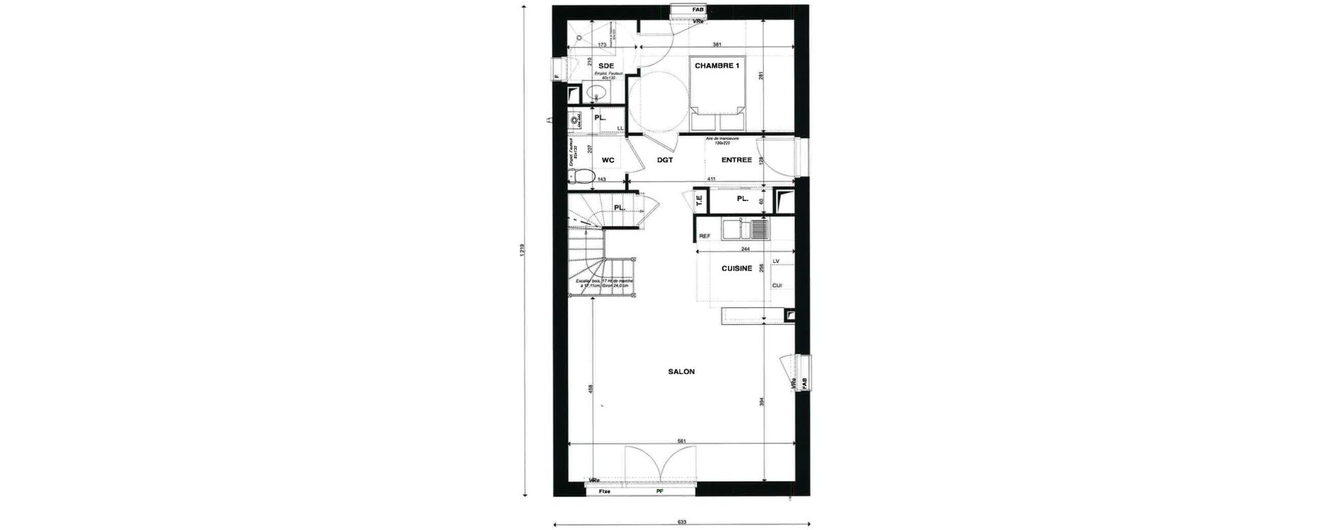 Maison T5 de 116,42 m2 &agrave; Gradignan Centre