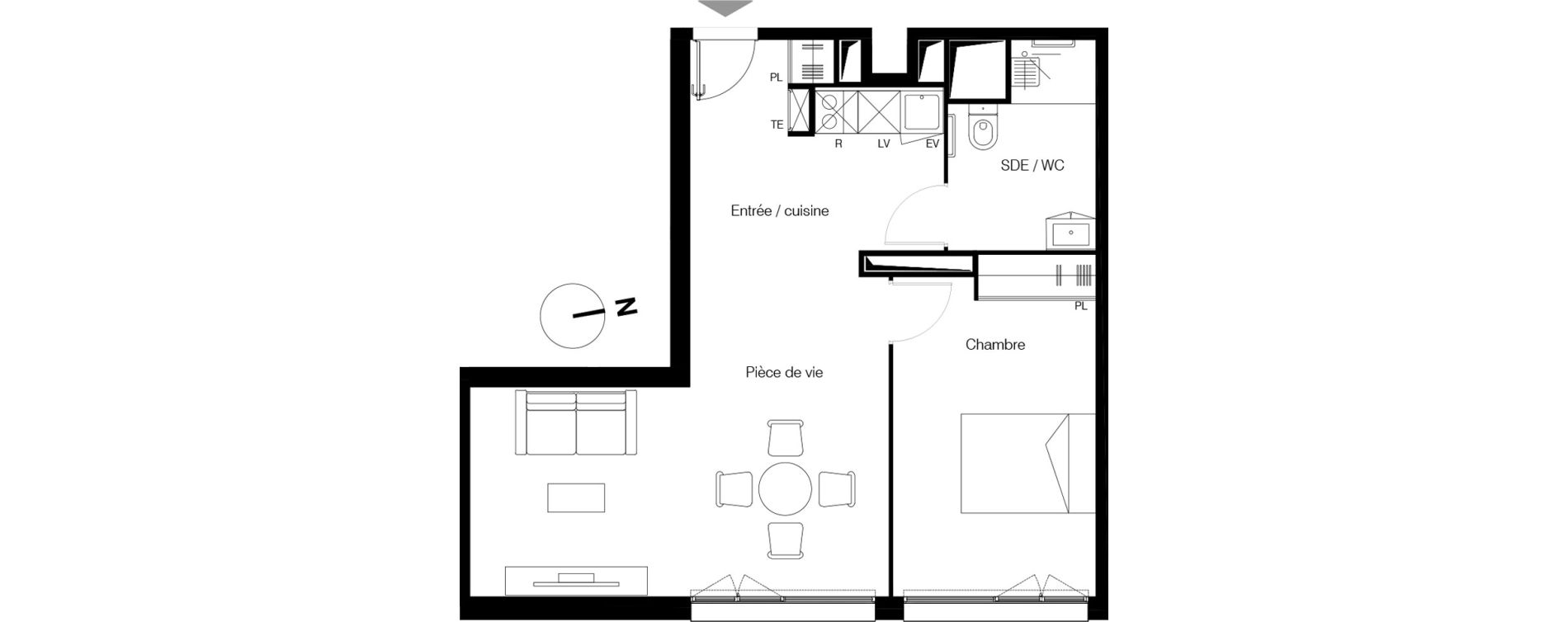 Appartement T2 de 51,02 m2 &agrave; Gradignan Centre