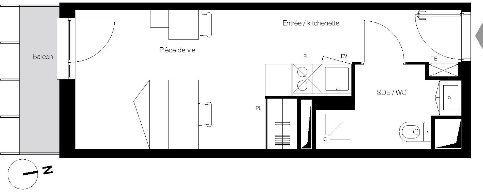 Studio de 20,68 m2 &agrave; Gradignan Centre