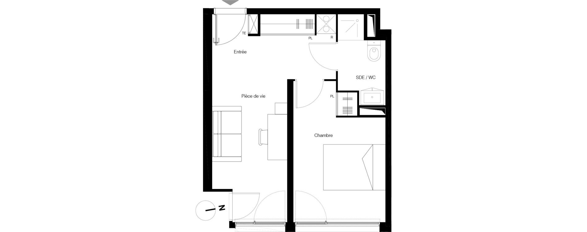 Appartement T2 de 31,05 m2 &agrave; Gradignan Centre