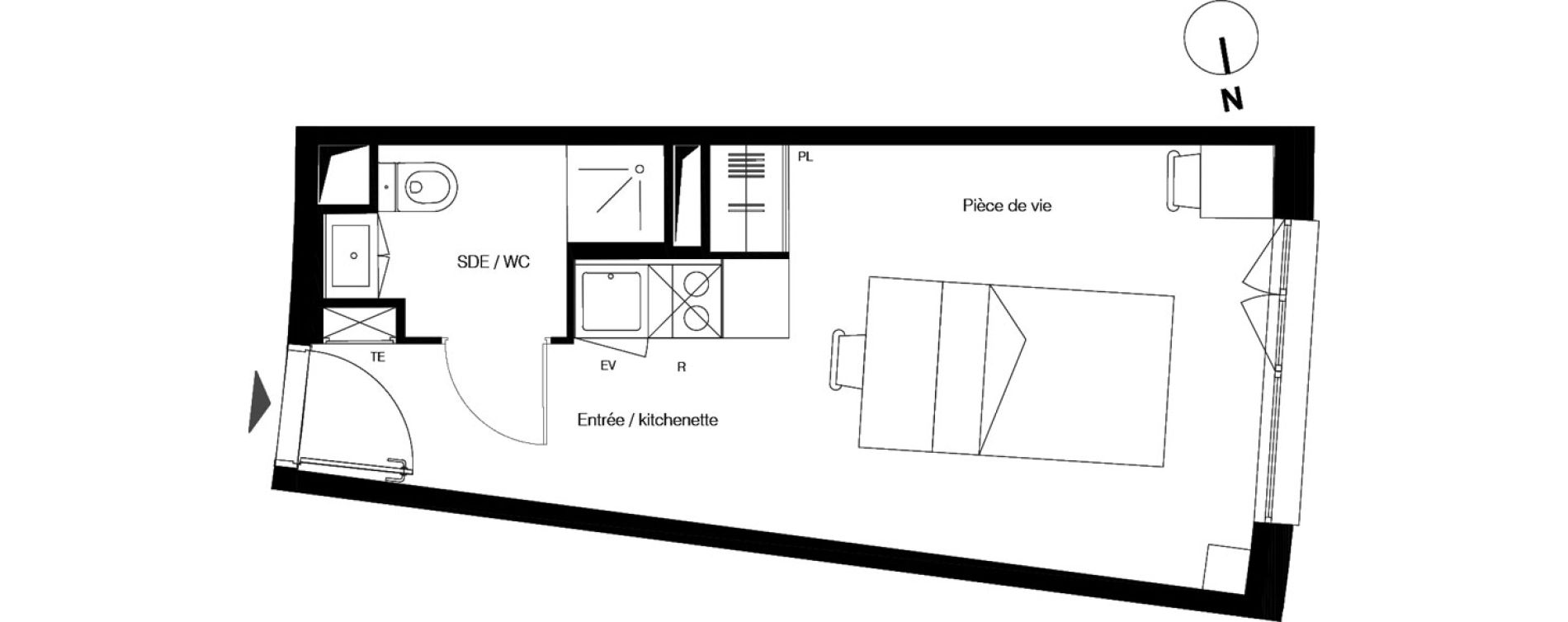Appartement T1 de 23,86 m2 &agrave; Gradignan Centre