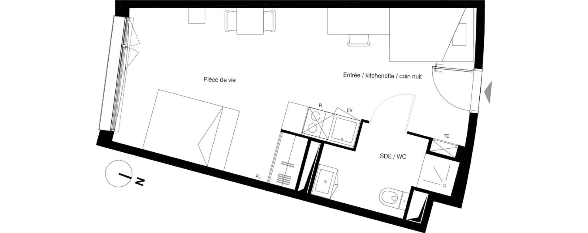 Appartement T1 de 30,15 m2 &agrave; Gradignan Centre