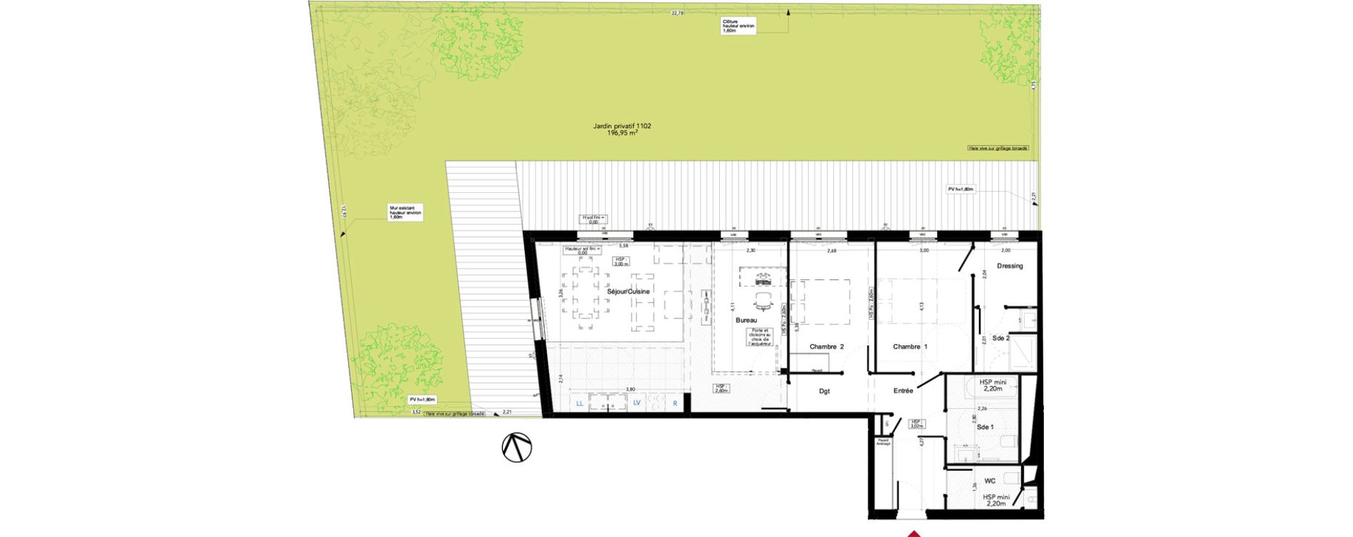 Appartement T4 de 94,07 m2 &agrave; Gradignan Naudet