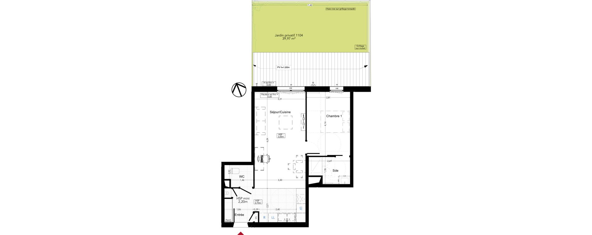 Appartement T2 de 50,06 m2 &agrave; Gradignan Naudet