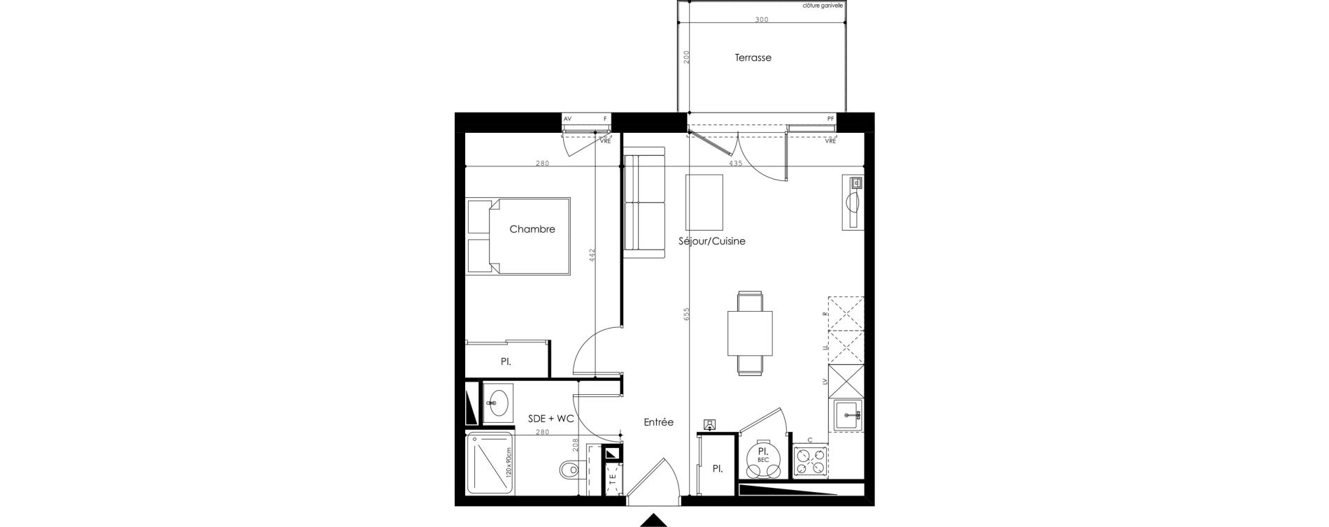 Appartement T2 de 45,20 m2 &agrave; Gujan-Mestras Centre