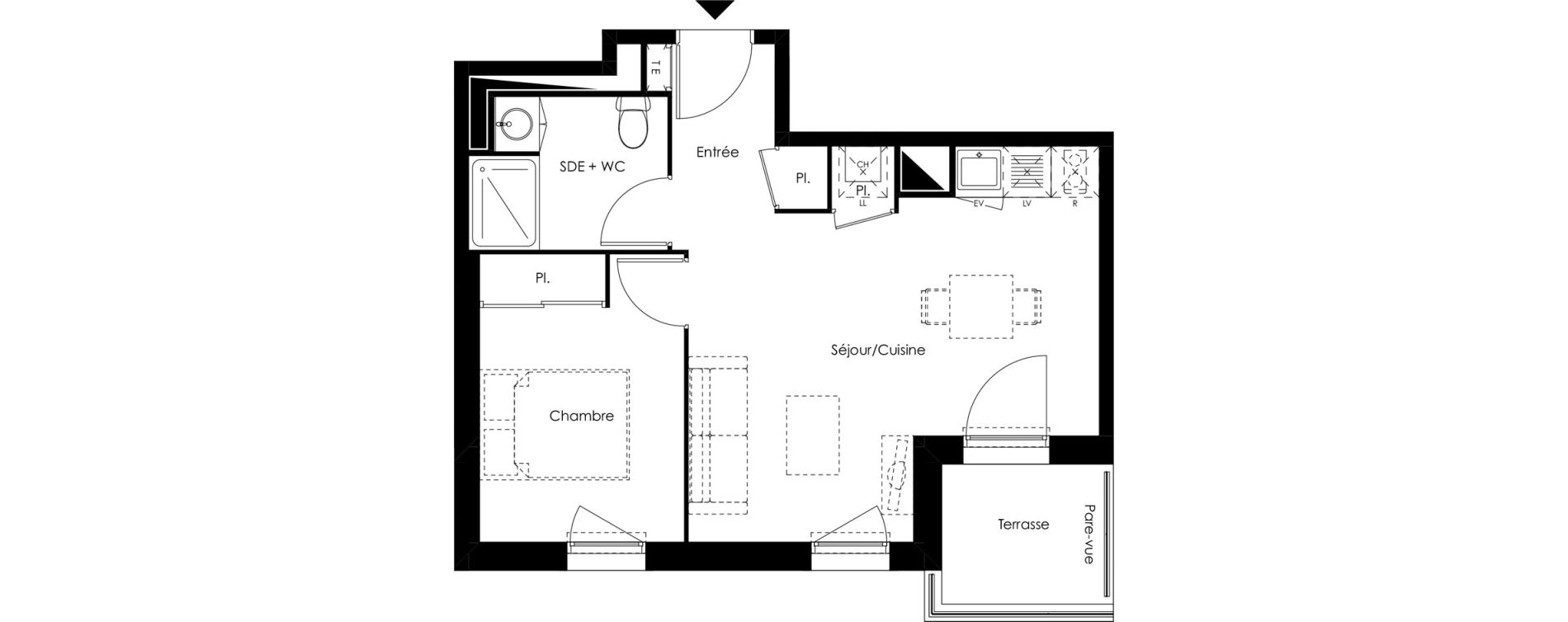 Appartement T2 de 38,60 m2 &agrave; Gujan-Mestras Centre