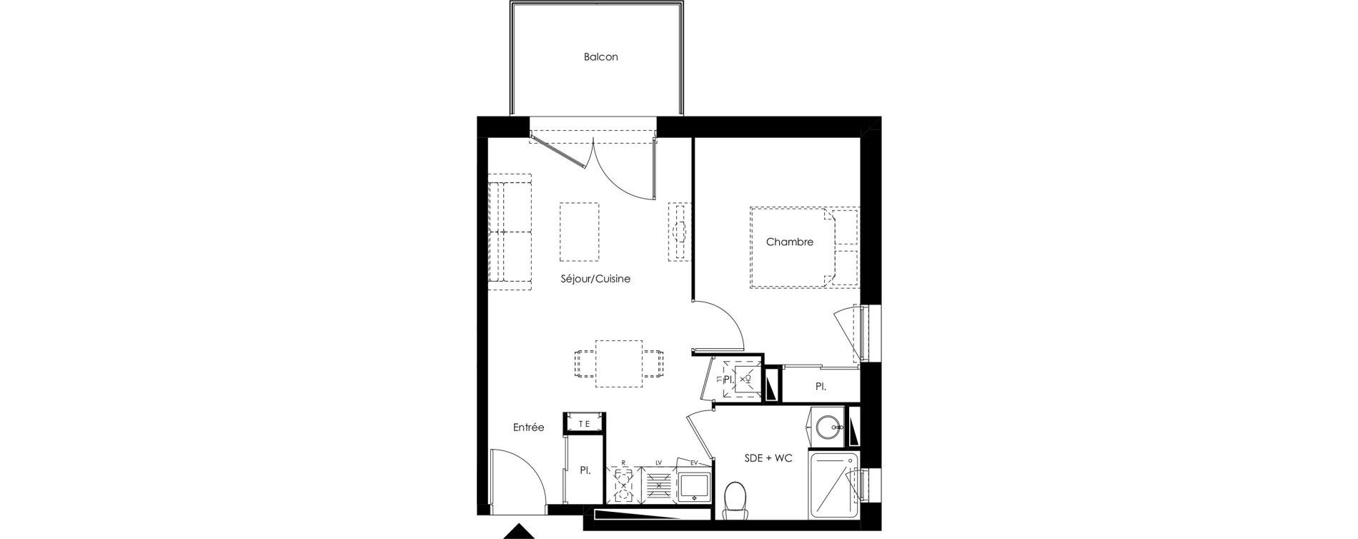 Appartement T2 de 40,10 m2 &agrave; Gujan-Mestras Centre