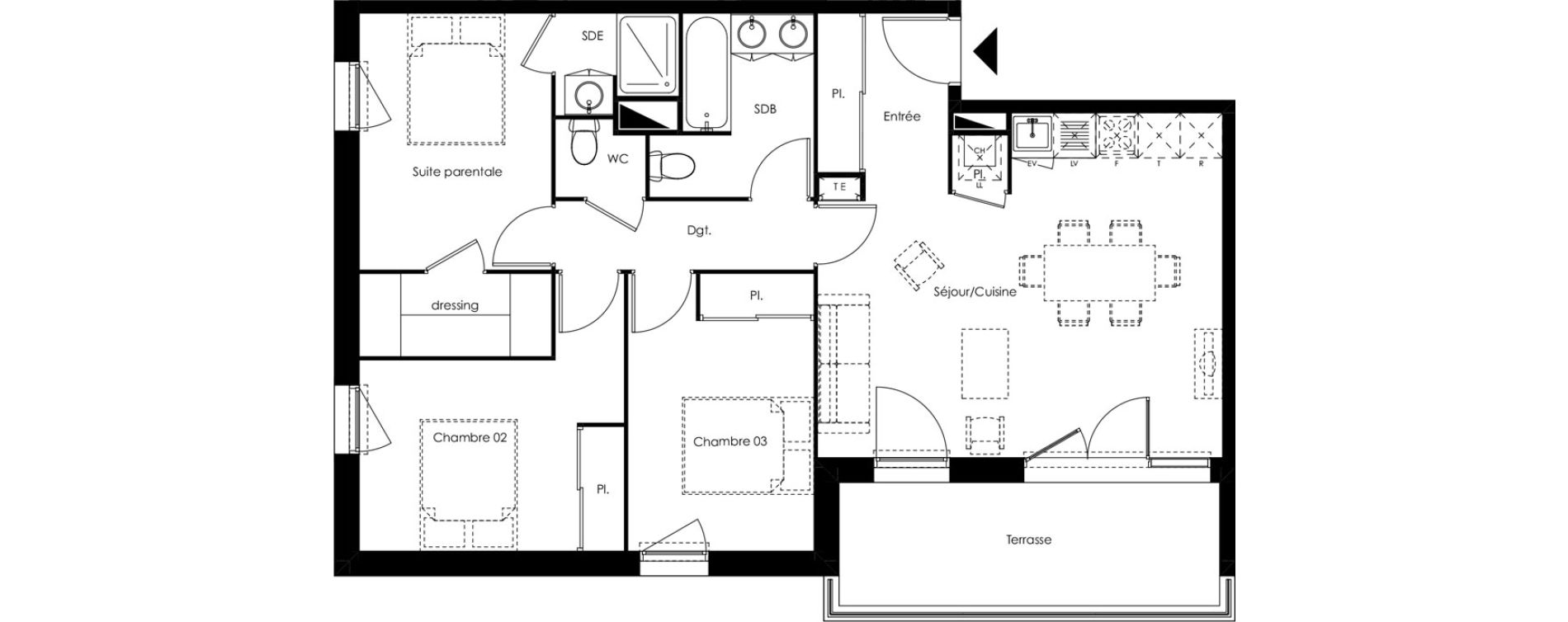Appartement T4 de 80,41 m2 &agrave; Gujan-Mestras Centre