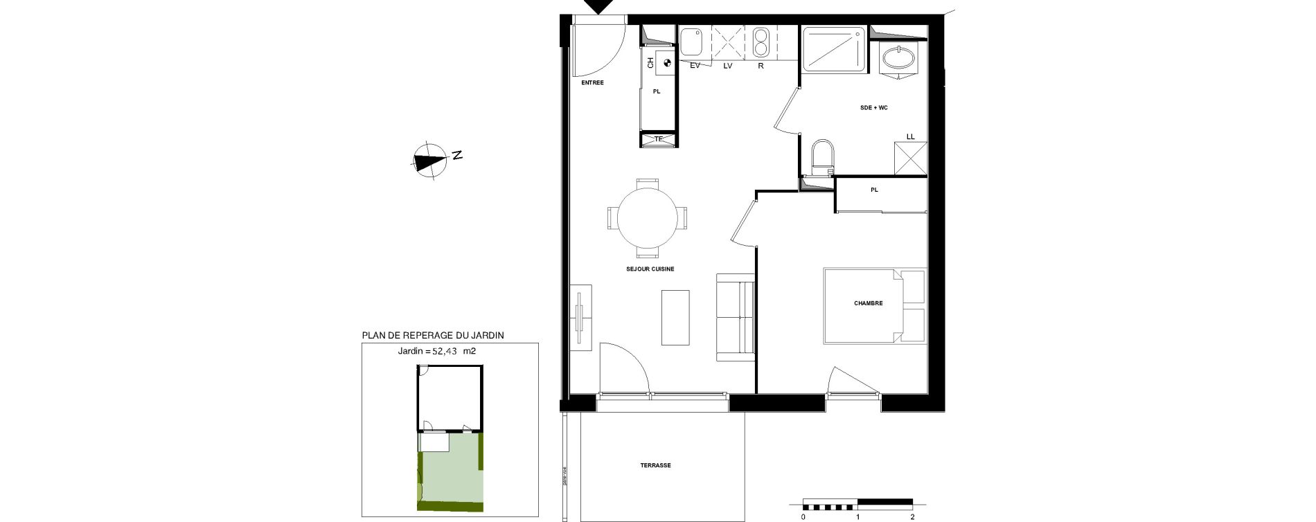 Appartement T2 de 42,21 m2 &agrave; Gujan-Mestras Centre