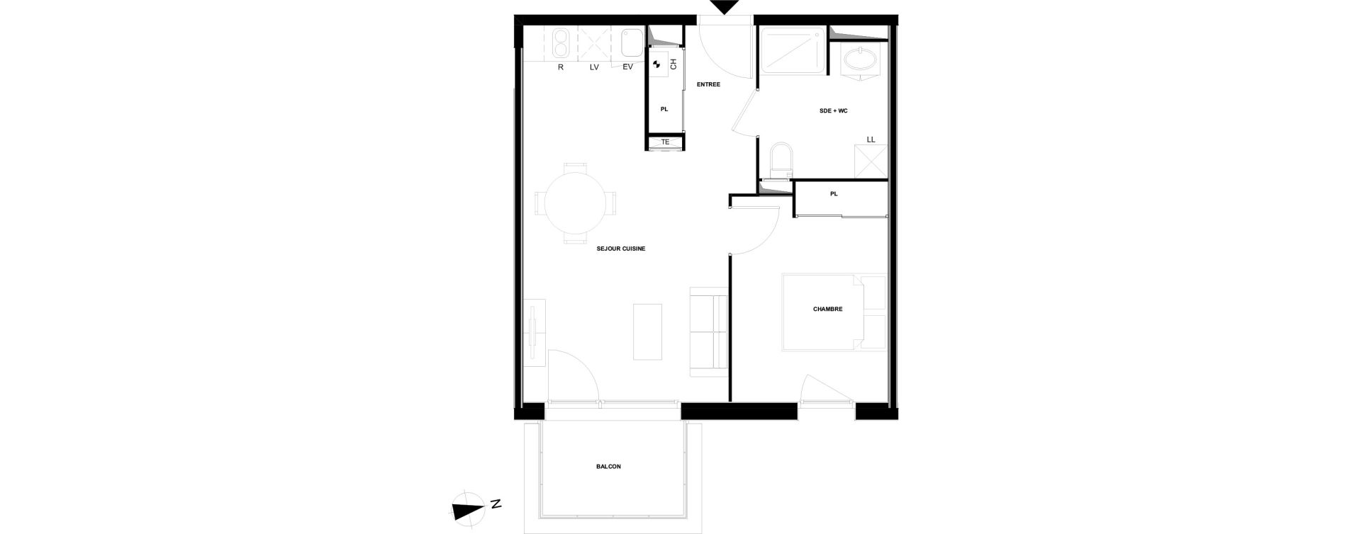 Appartement T2 de 42,23 m2 &agrave; Gujan-Mestras Centre