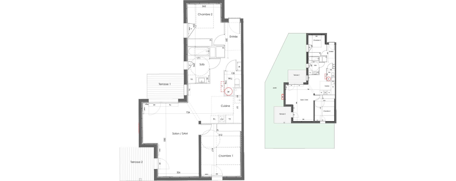 Appartement T3 de 70,79 m2 &agrave; Gujan-Mestras Centre