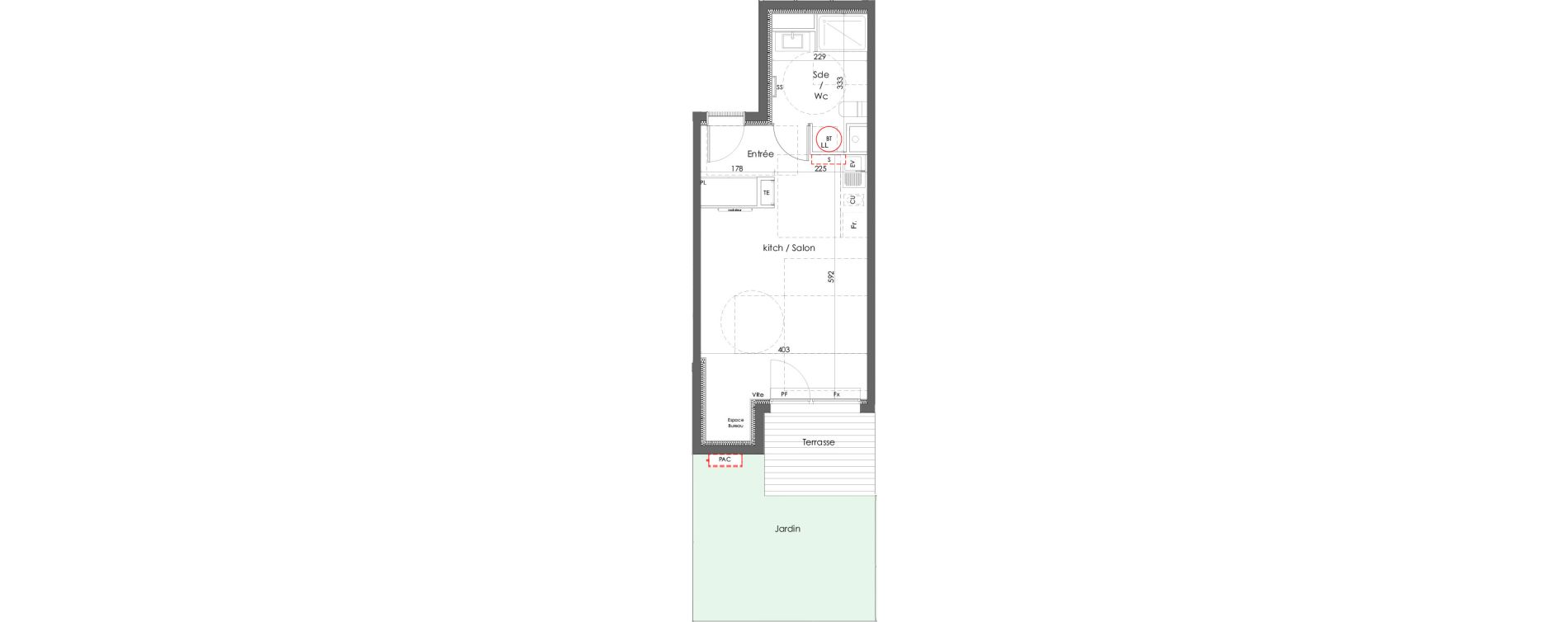 Appartement T1 de 32,41 m2 &agrave; Gujan-Mestras Centre