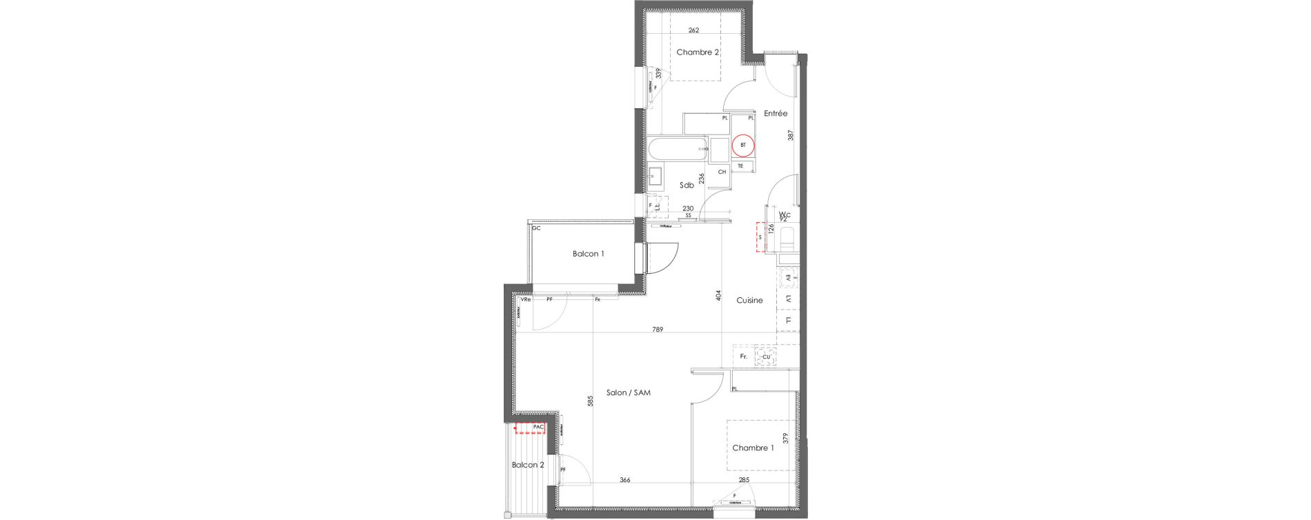 Appartement T3 de 71,58 m2 &agrave; Gujan-Mestras Centre