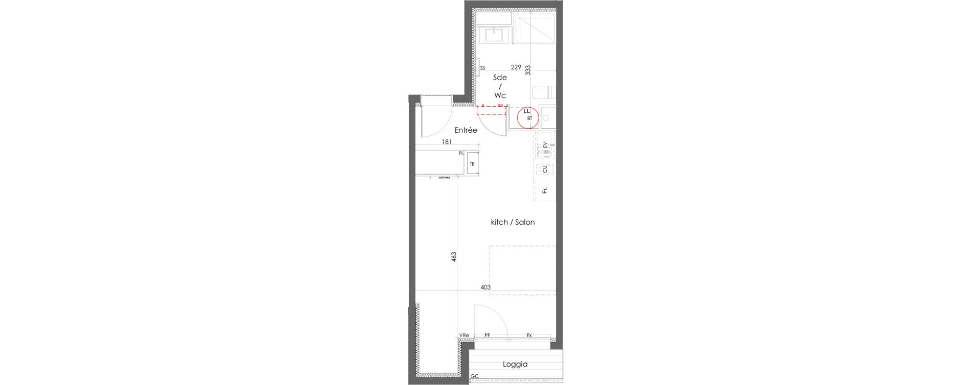 Appartement T1 de 32,42 m2 &agrave; Gujan-Mestras Centre